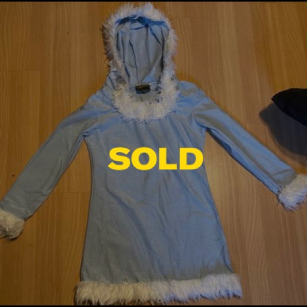 Icy light blue with furr dress (SOLD!!)